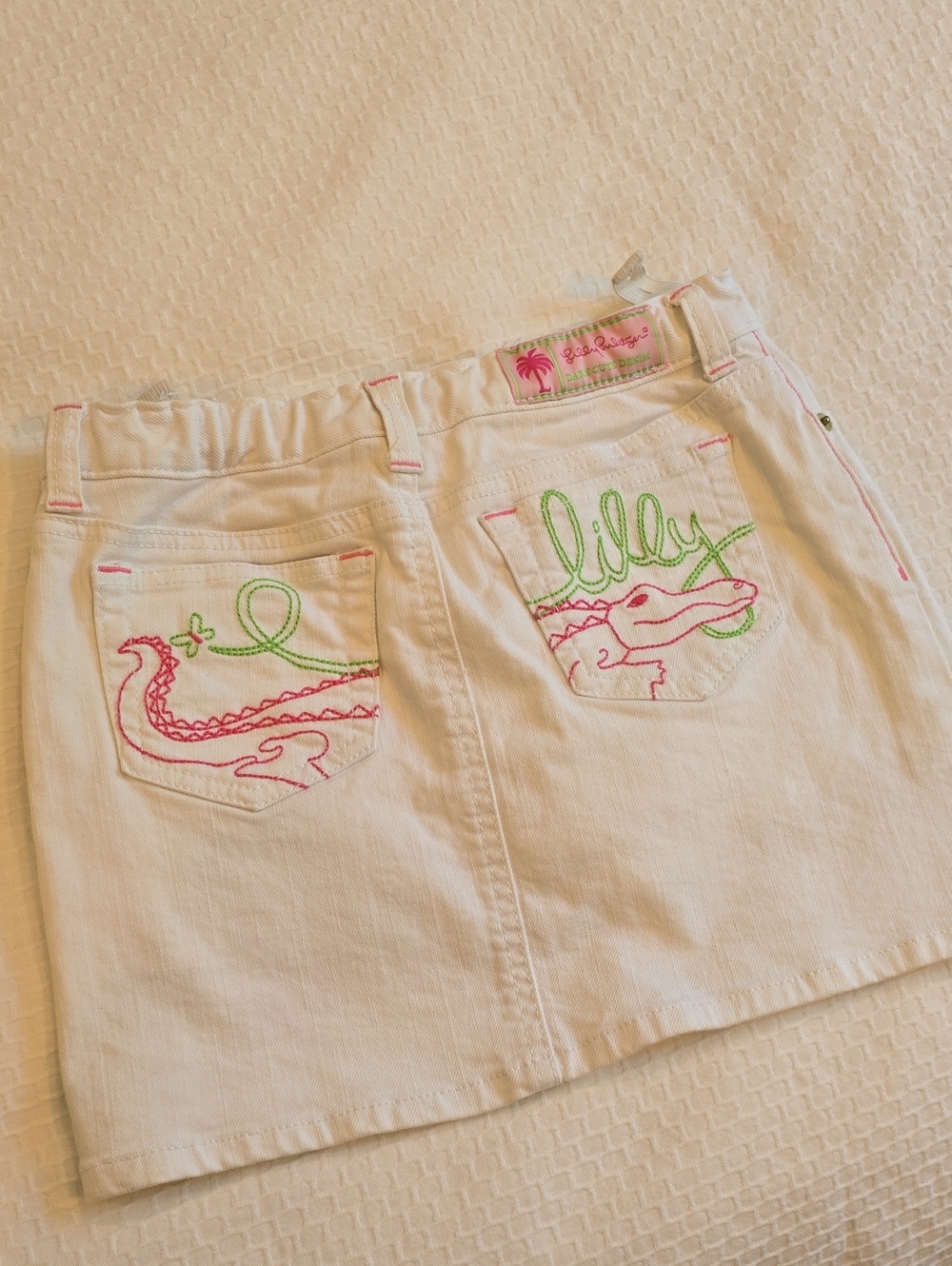 Lilly Pulitzer White Skort with Pink & Green Embroidery